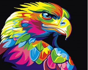 Abstract Oil painting of eagle